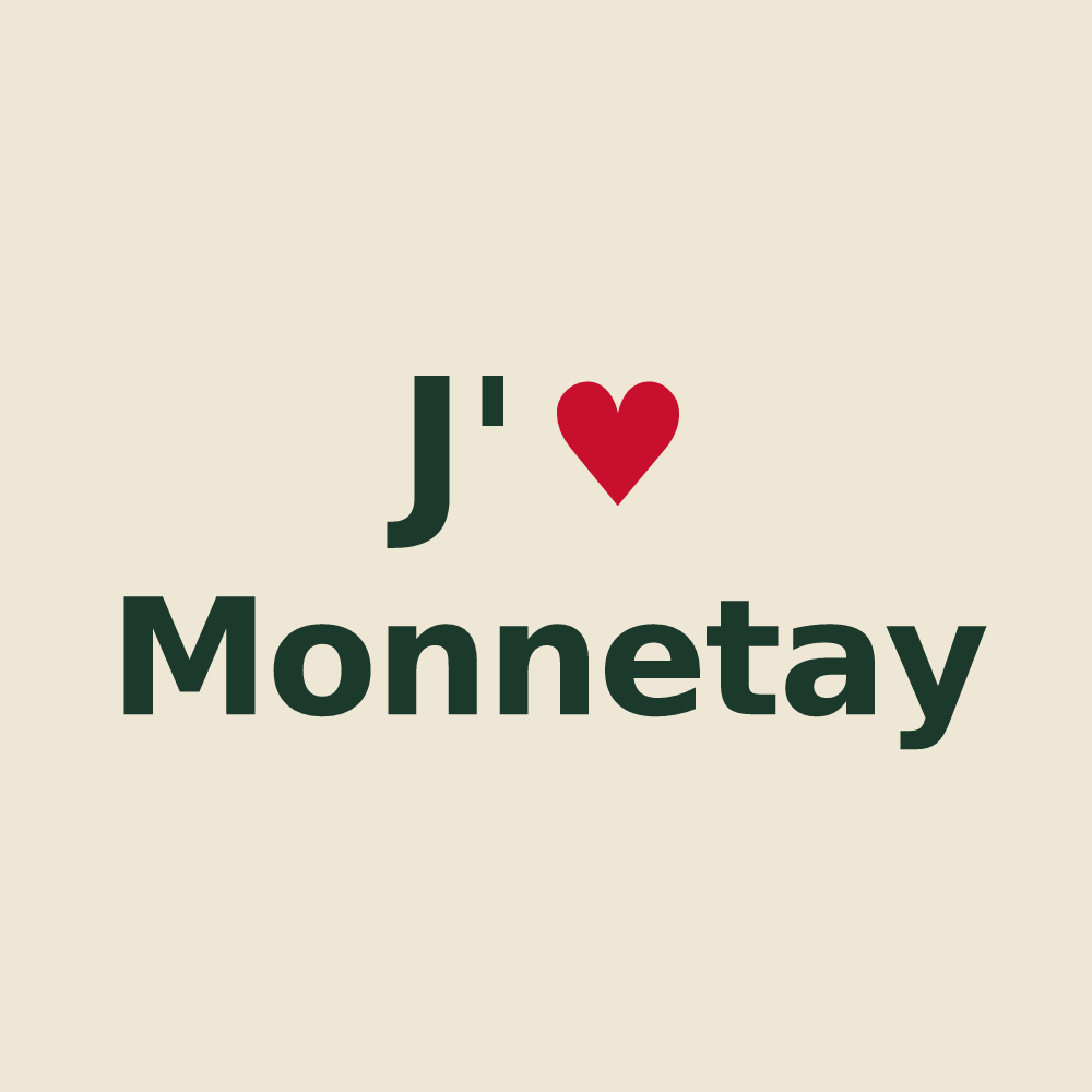 Tote bag personnalisé Monnetay — design J'aime Monnetay