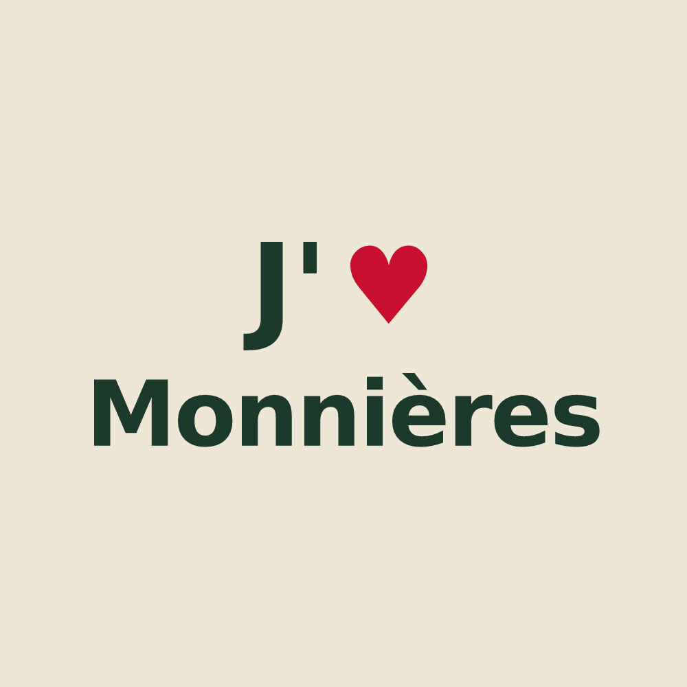 Tote bag personnalisé Monnières — design J'aime Monnières