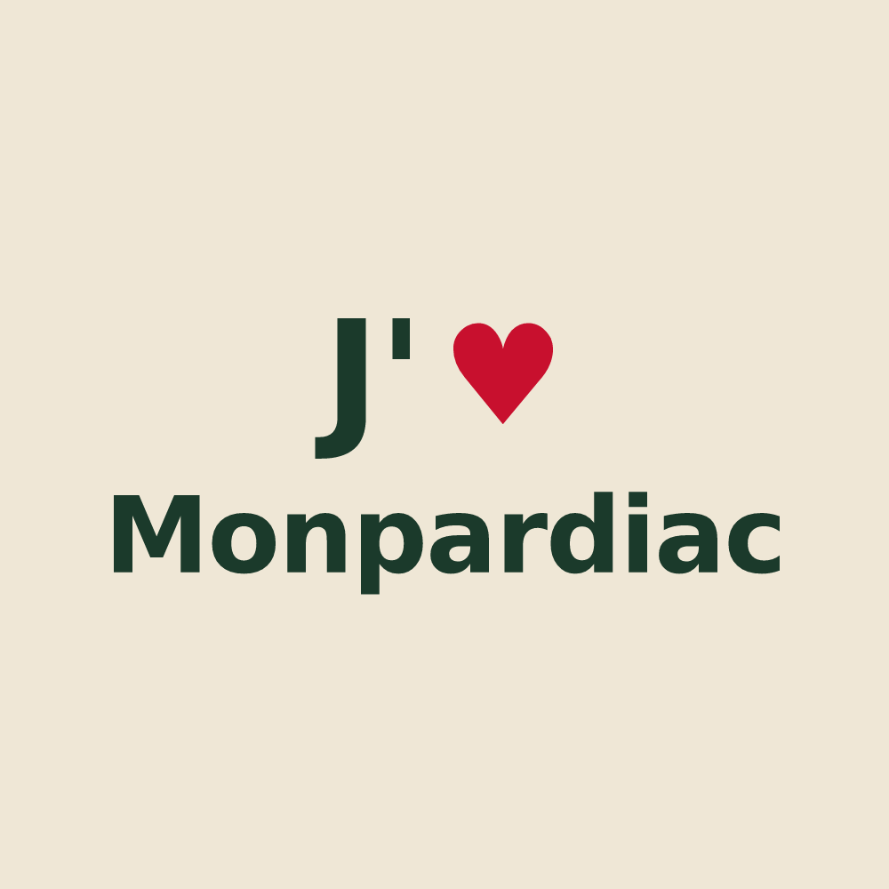 Tote bag personnalisé Monpardiac — design J'aime Monpardiac