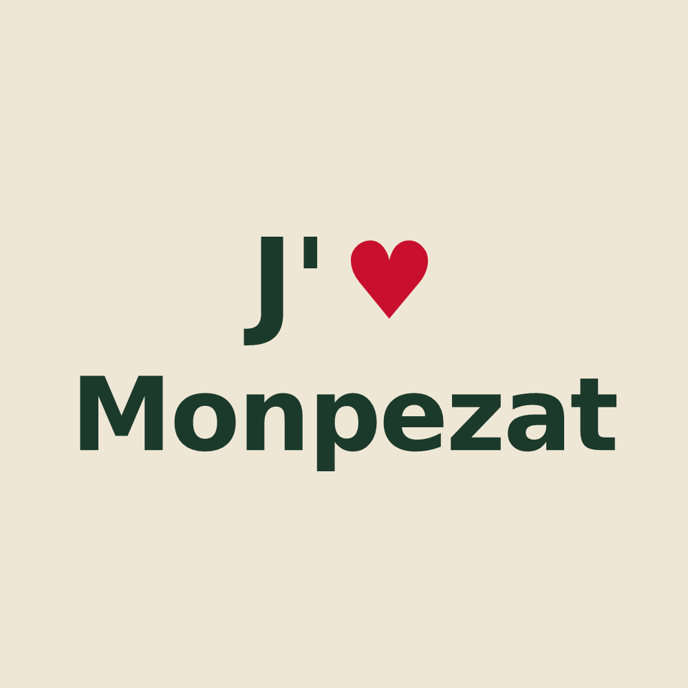 Tote bag personnalisé Monpezat — design J'aime Monpezat