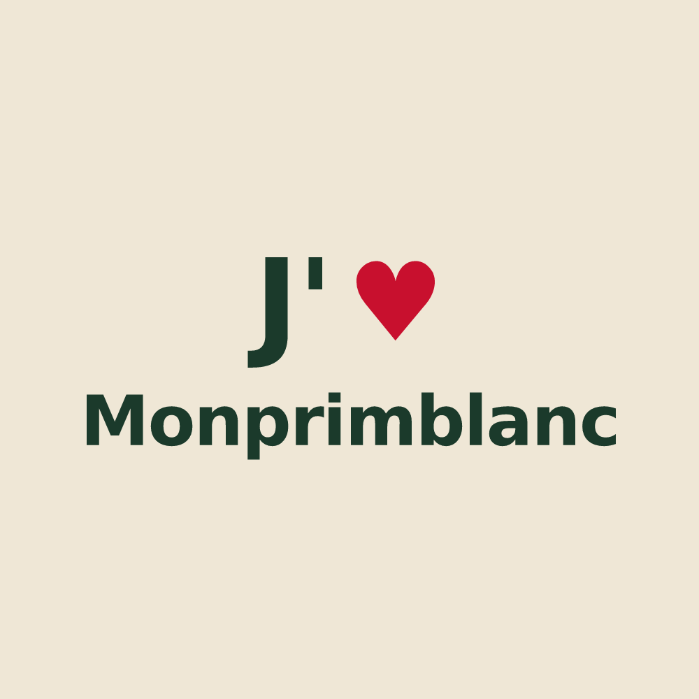 Tote bag personnalisé Monprimblanc — design J'aime Monprimblanc