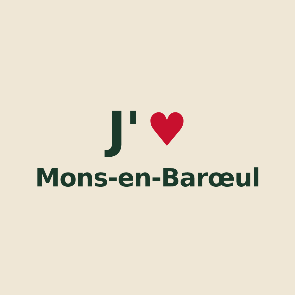 Tote bag personnalisé Mons-en-Barœul — design J'aime Mons-en-Barœul