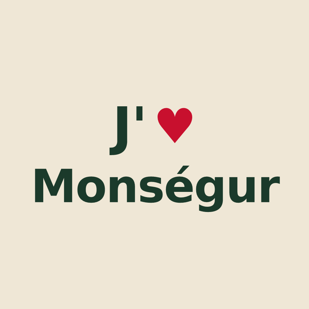 Tote bag personnalisé Monségur — design J'aime Monségur