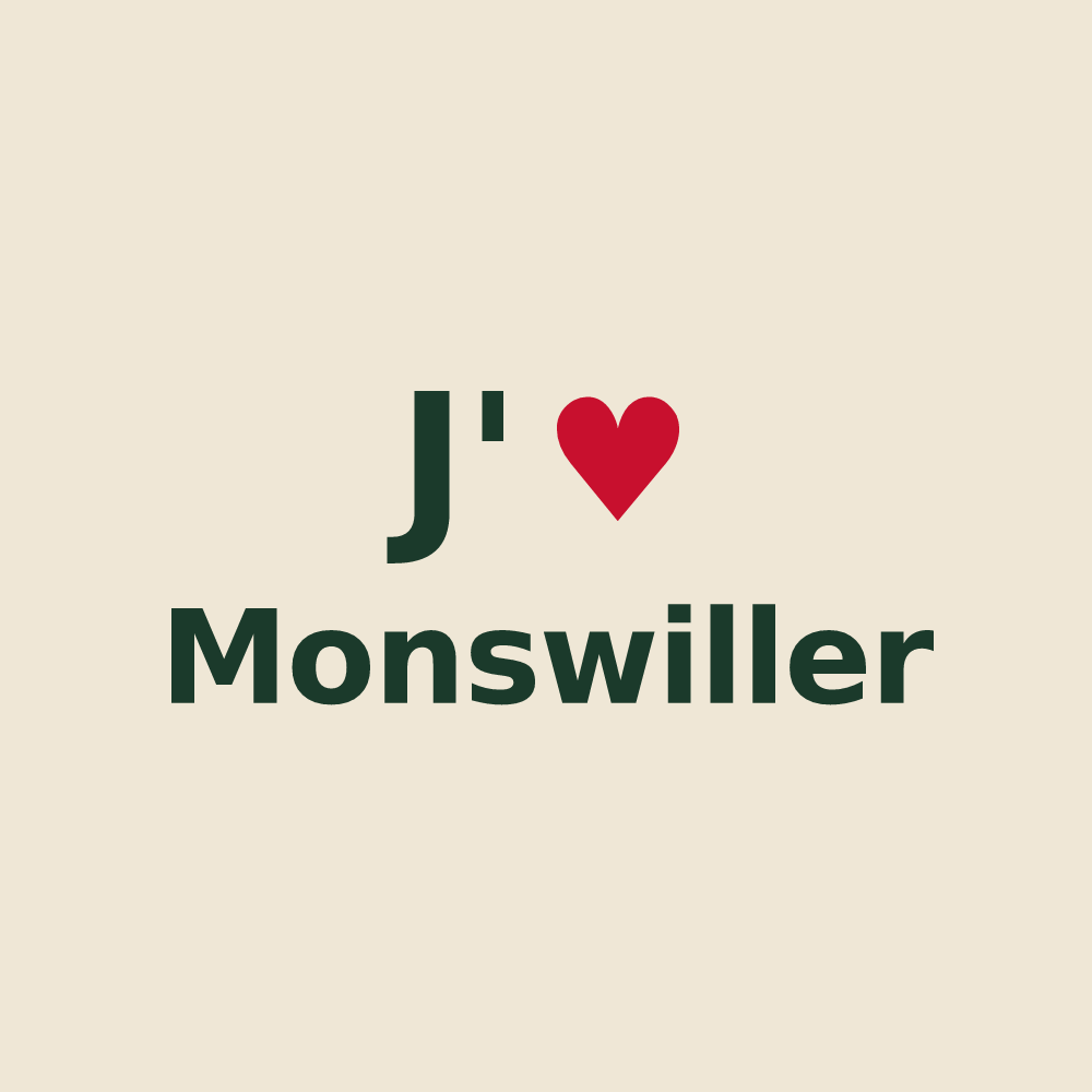 Tote bag personnalisé Monswiller — design J'aime Monswiller