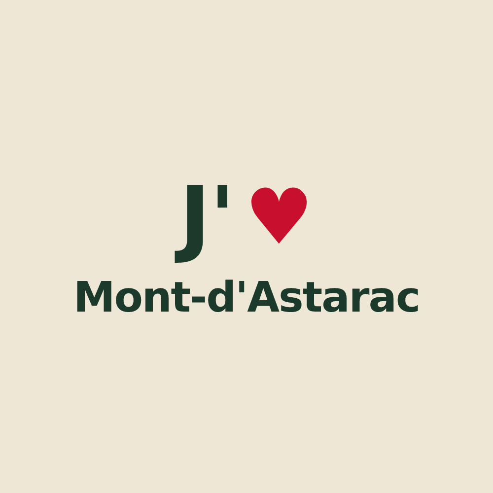 Tote bag personnalisé Mont-d'Astarac — design J'aime Mont-d'Astarac
