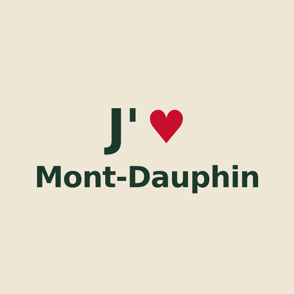 Tote bag personnalisé Mont-Dauphin — design J'aime Mont-Dauphin