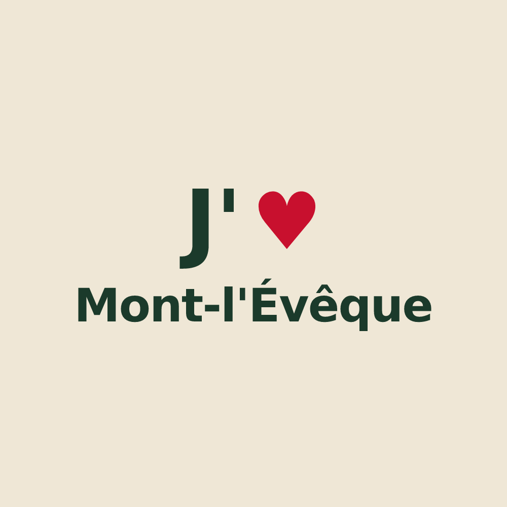Tote bag personnalisé Mont-l'Évêque — design J'aime Mont-l'Évêque