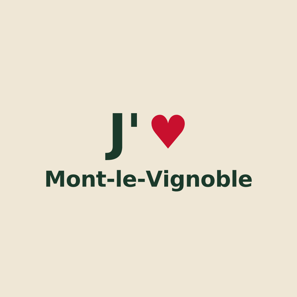 Tote bag personnalisé Mont-le-Vignoble — design J'aime Mont-le-Vignoble