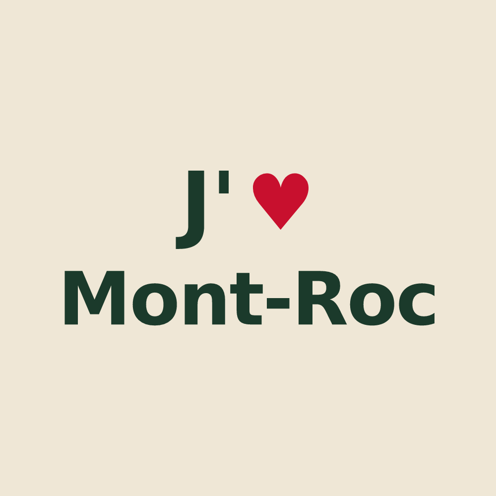 Tote bag personnalisé Mont-Roc — design J'aime Mont-Roc