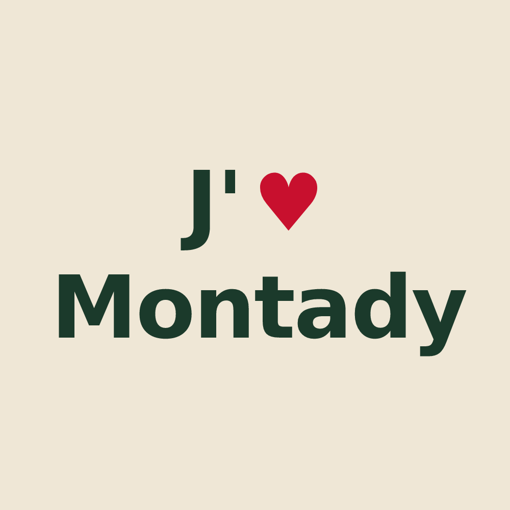 Tote bag personnalisé Montady — design J'aime Montady