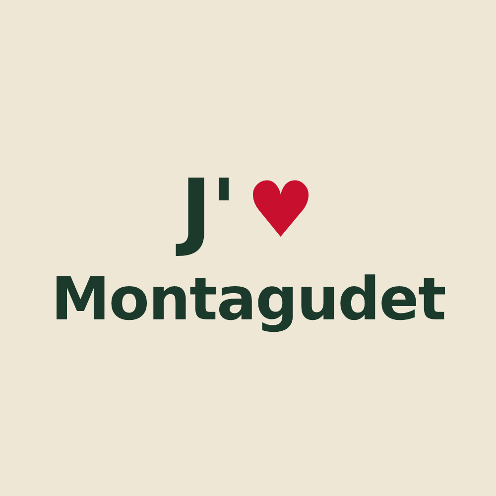 Tote bag personnalisé Montagudet — design J'aime Montagudet