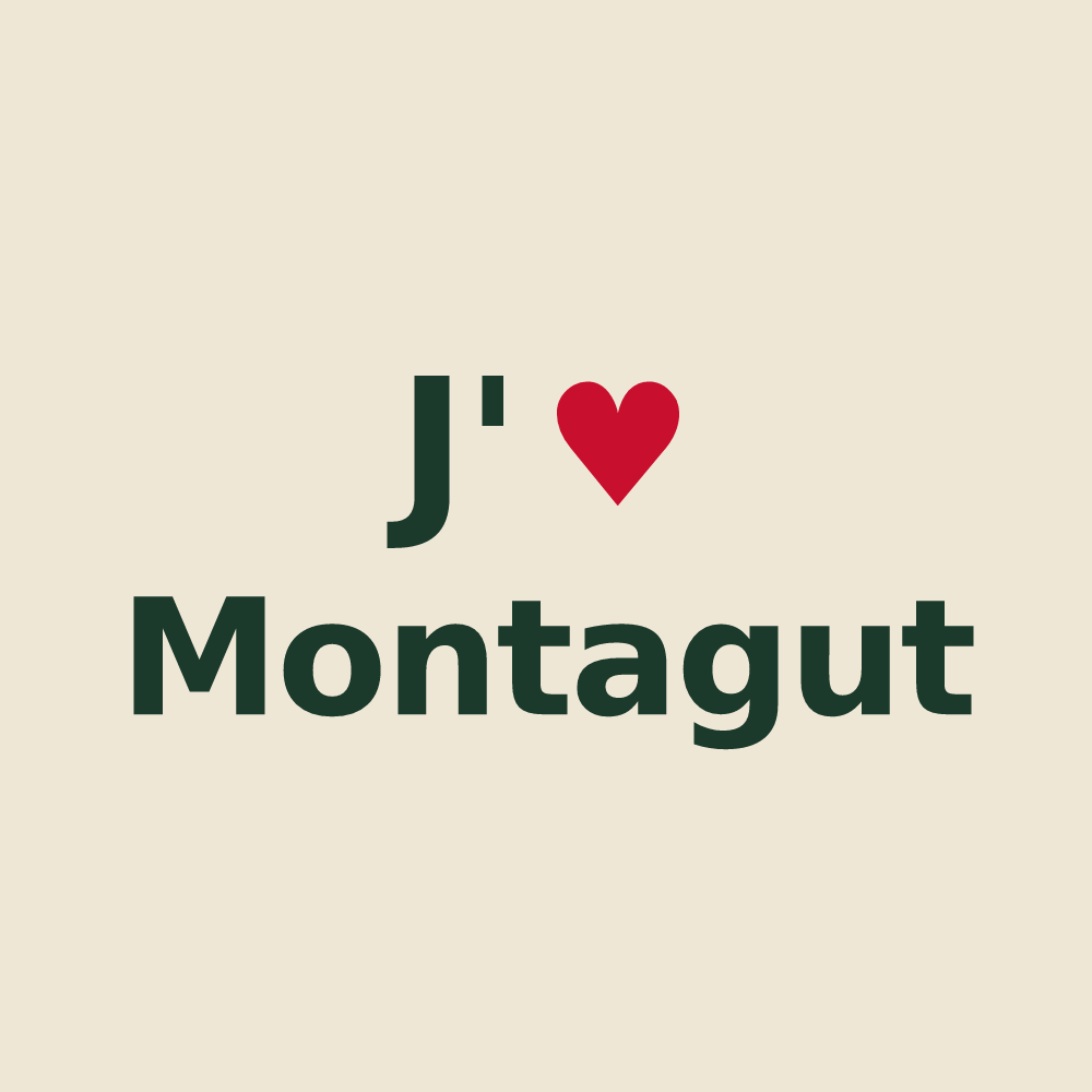 Tote bag personnalisé Montagut — design J'aime Montagut