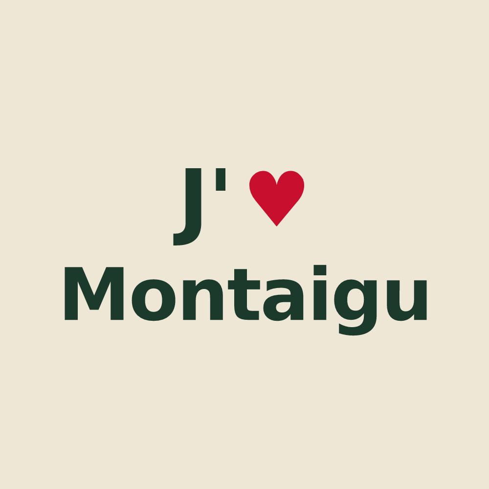 Tote bag personnalisé Montaigu — design J'aime Montaigu