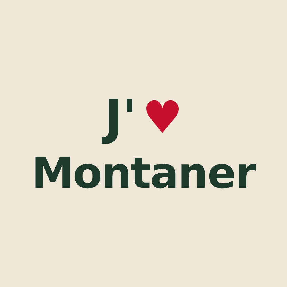 Tote bag personnalisé Montaner — design « J'aime Montaner » imprimé sur le tote bag