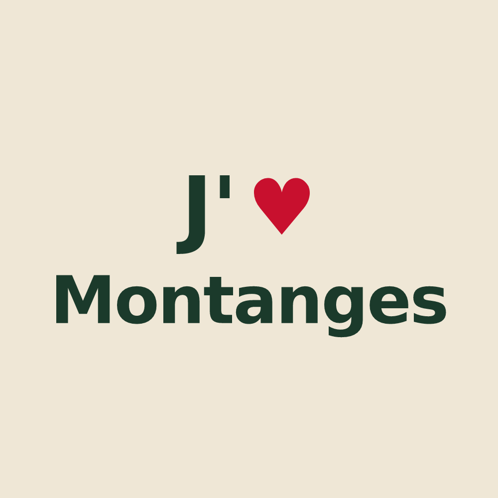 Tote bag personnalisé Montanges — design J'aime Montanges