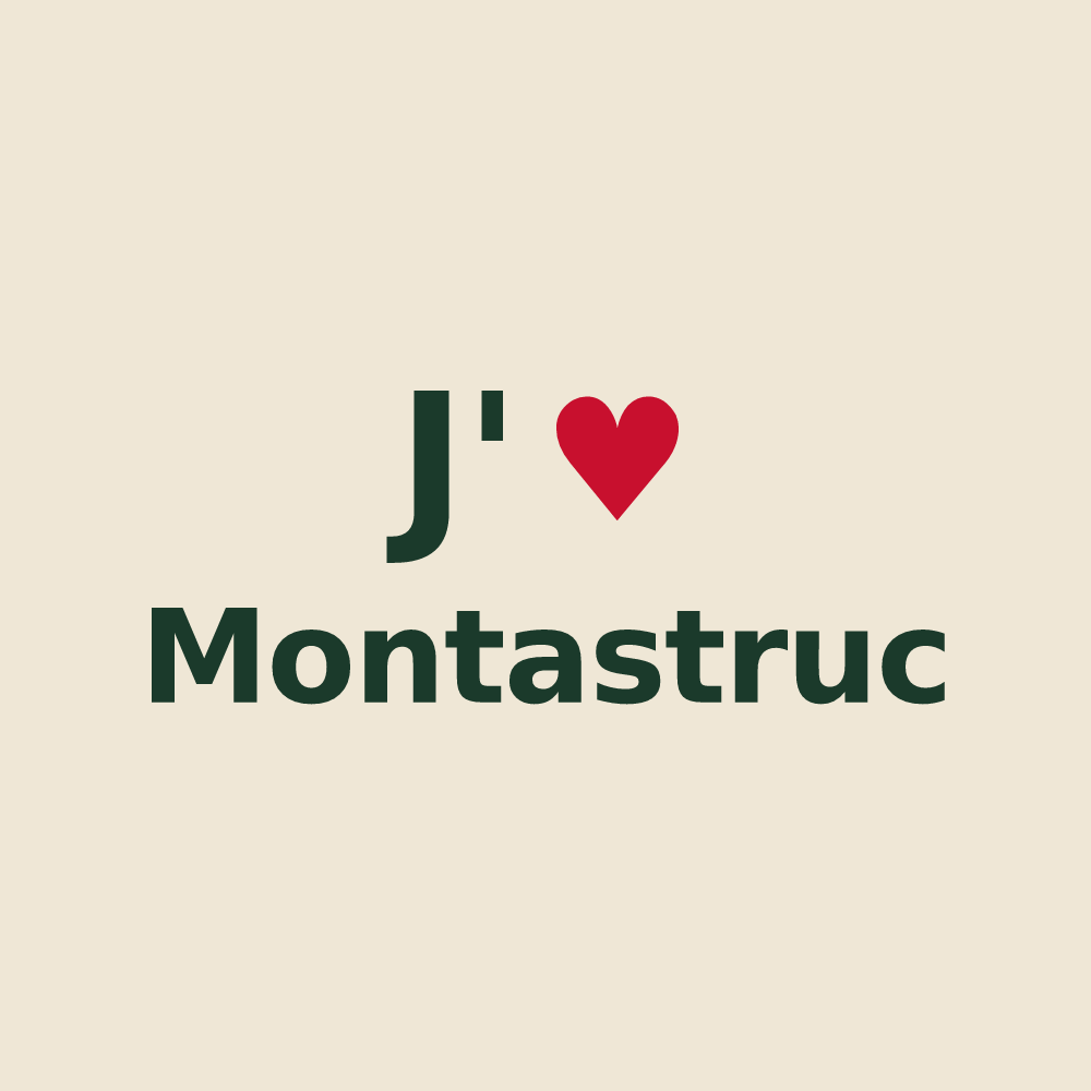 Tote bag personnalisé Montastruc — design J'aime Montastruc