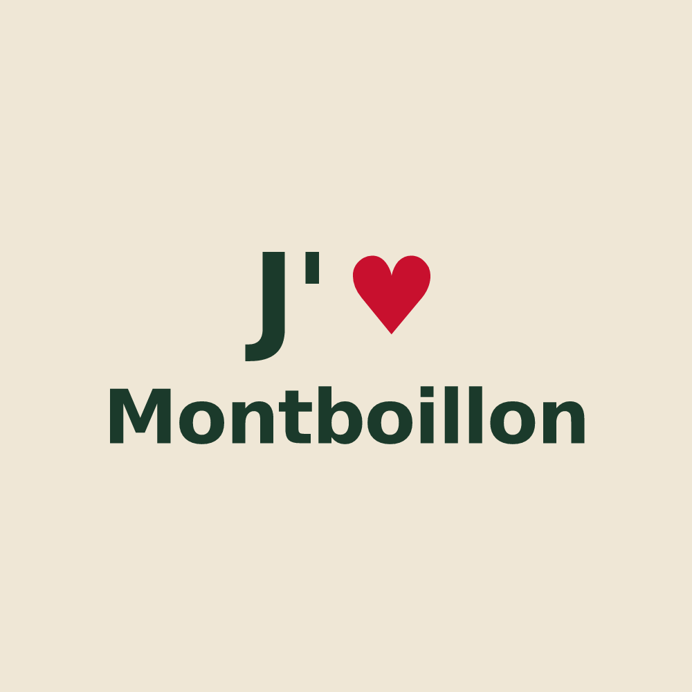 Tote bag personnalisé Montboillon — design J'aime Montboillon