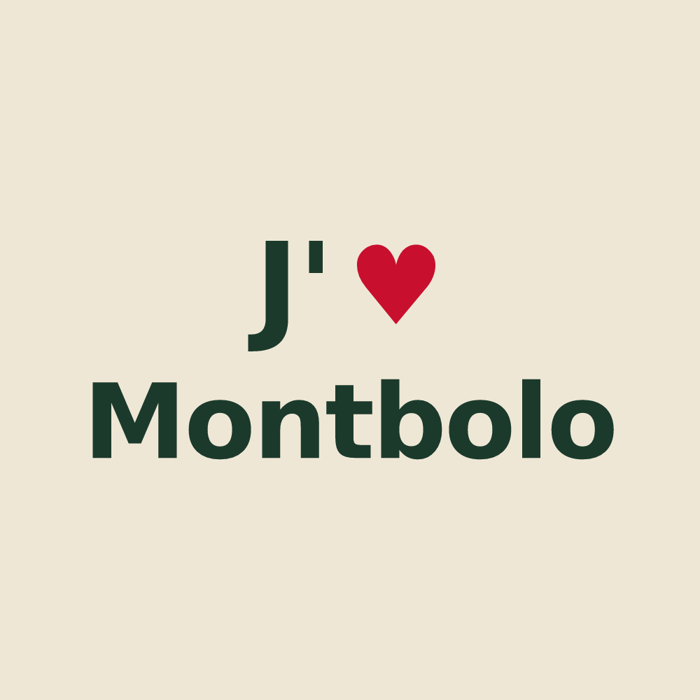 Tote bag personnalisé Montbolo — design J'aime Montbolo
