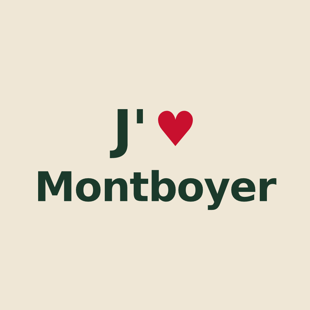 Tote bag personnalisé Montboyer — design J'aime Montboyer