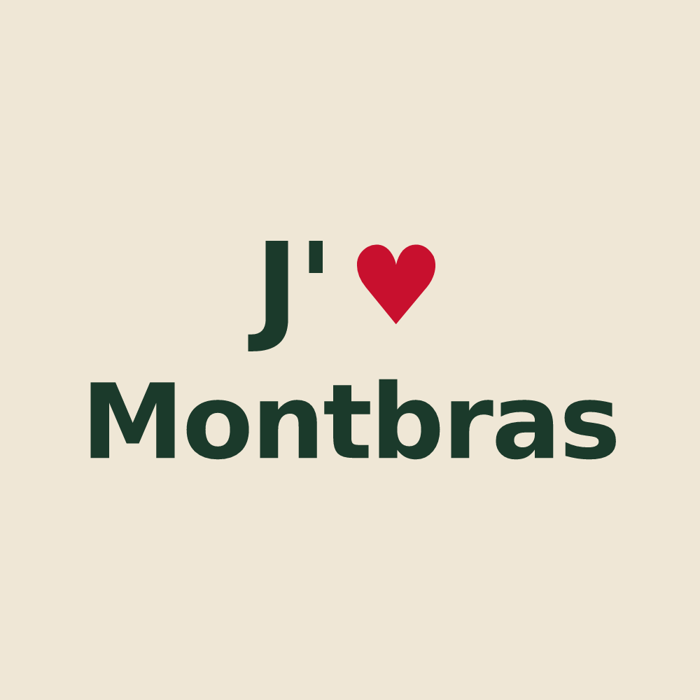 Tote bag personnalisé Montbras — design J'aime Montbras