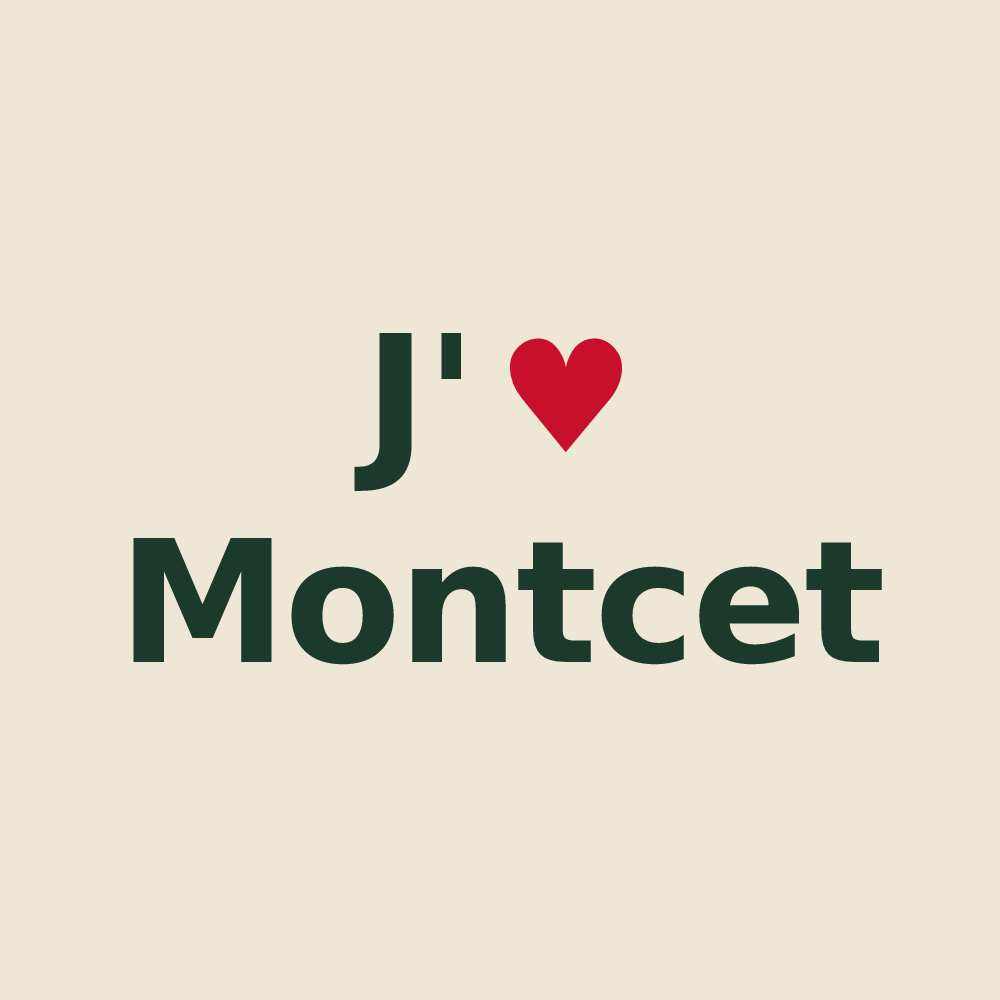 Tote bag personnalisé Montcet — design J'aime Montcet