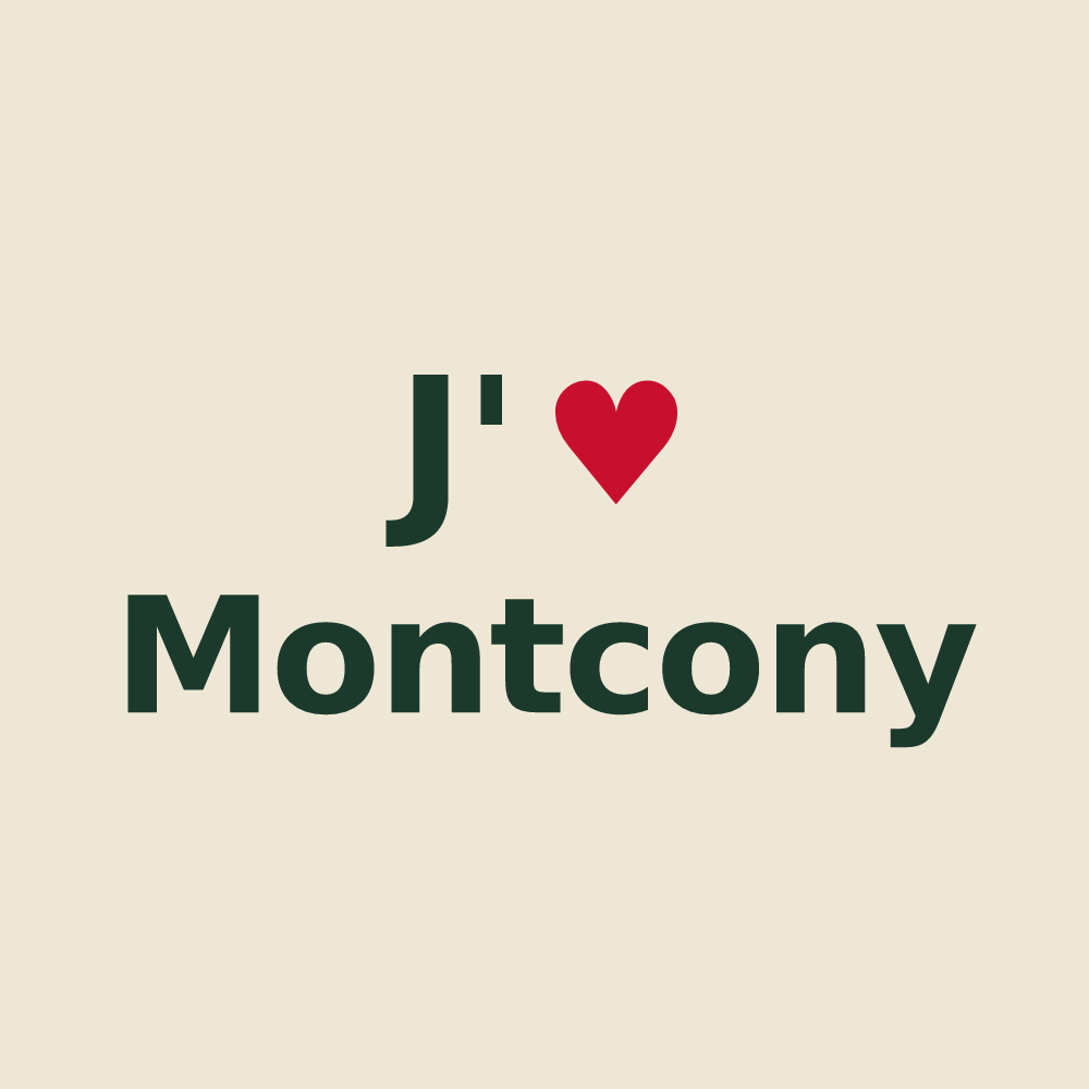 Tote bag personnalisé Montcony — design J'aime Montcony