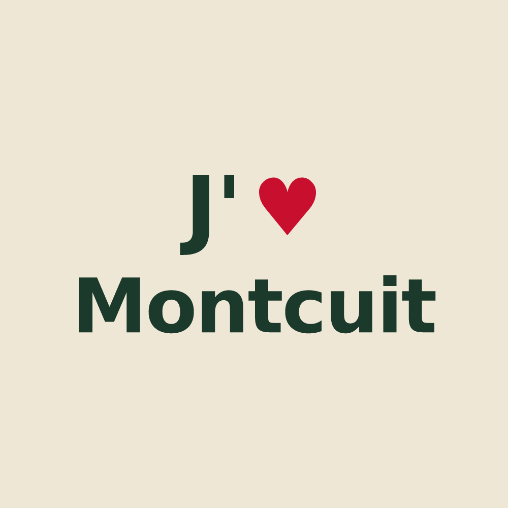Tote bag personnalisé Montcuit — design J'aime Montcuit