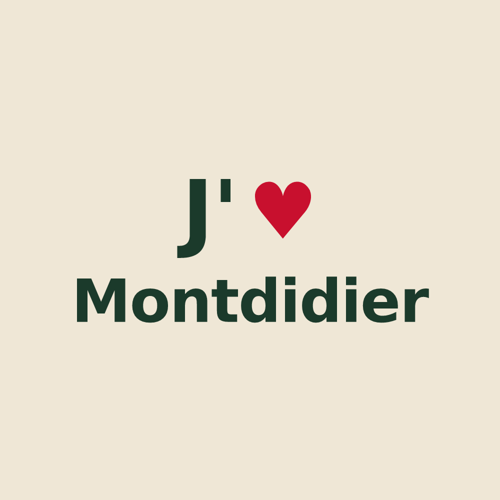 Tote bag personnalisé Montdidier — design « J'aime Montdidier » imprimé sur le tote bag