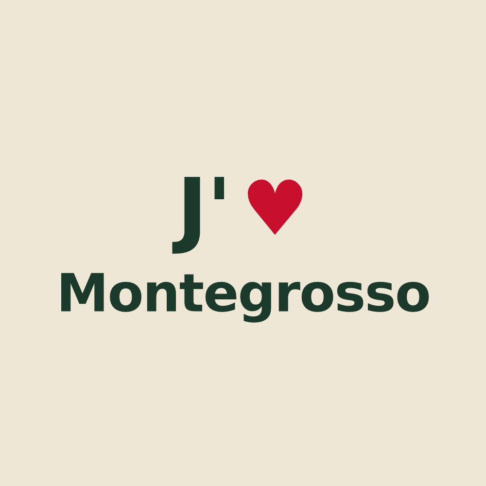 Tote bag personnalisé Montegrosso — design J'aime Montegrosso