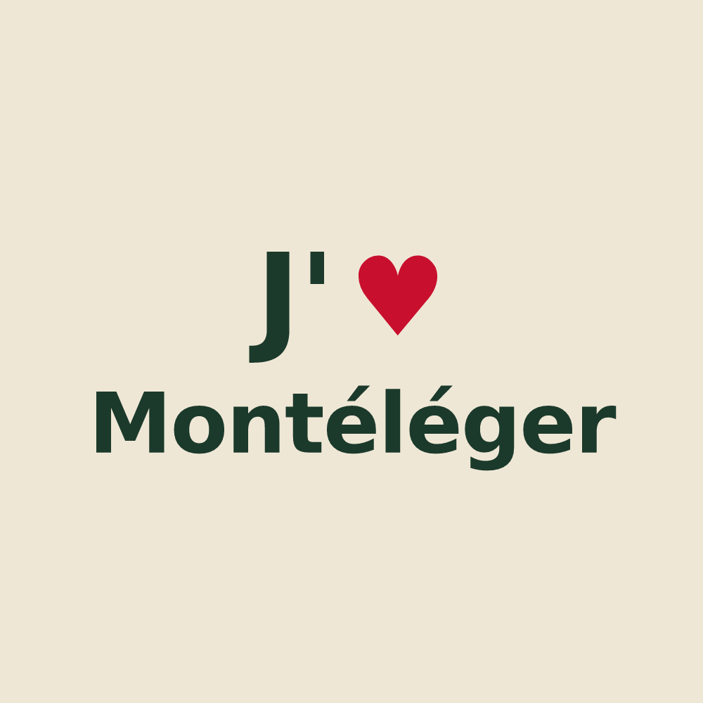 Tote bag personnalisé Montéléger — design J'aime Montéléger