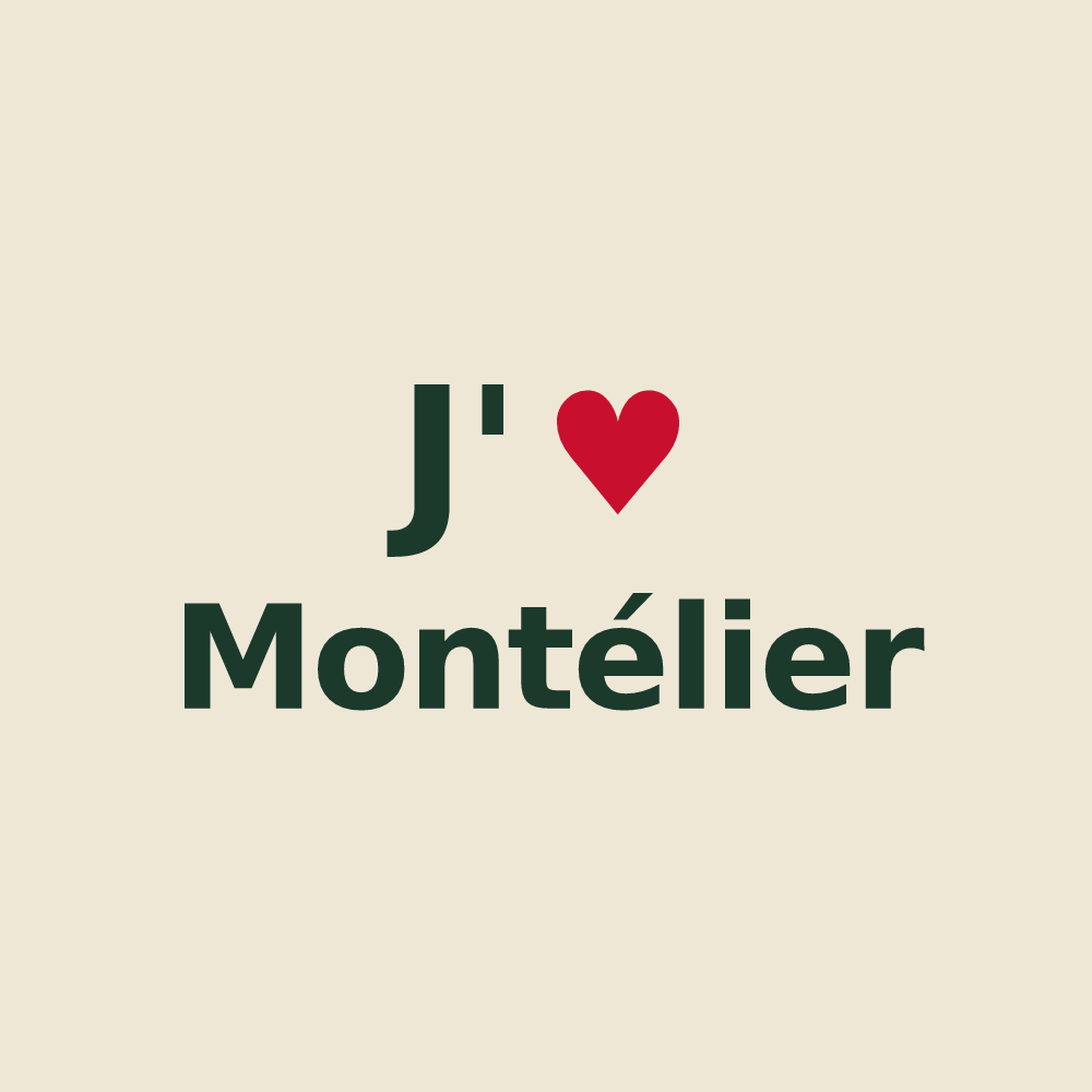 Tote bag personnalisé Montélier — design J'aime Montélier