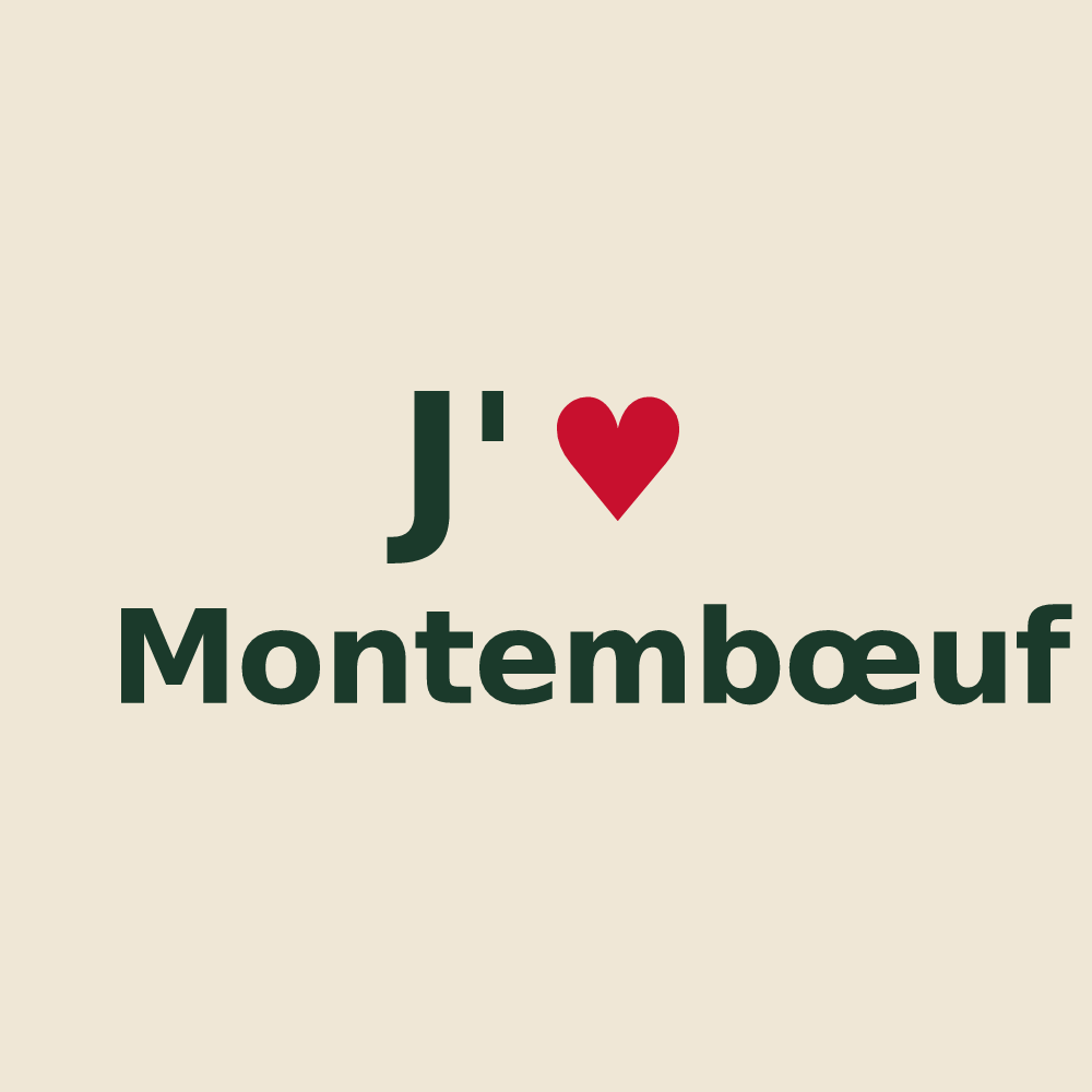 Tote bag personnalisé Montembœuf — design J'aime Montembœuf