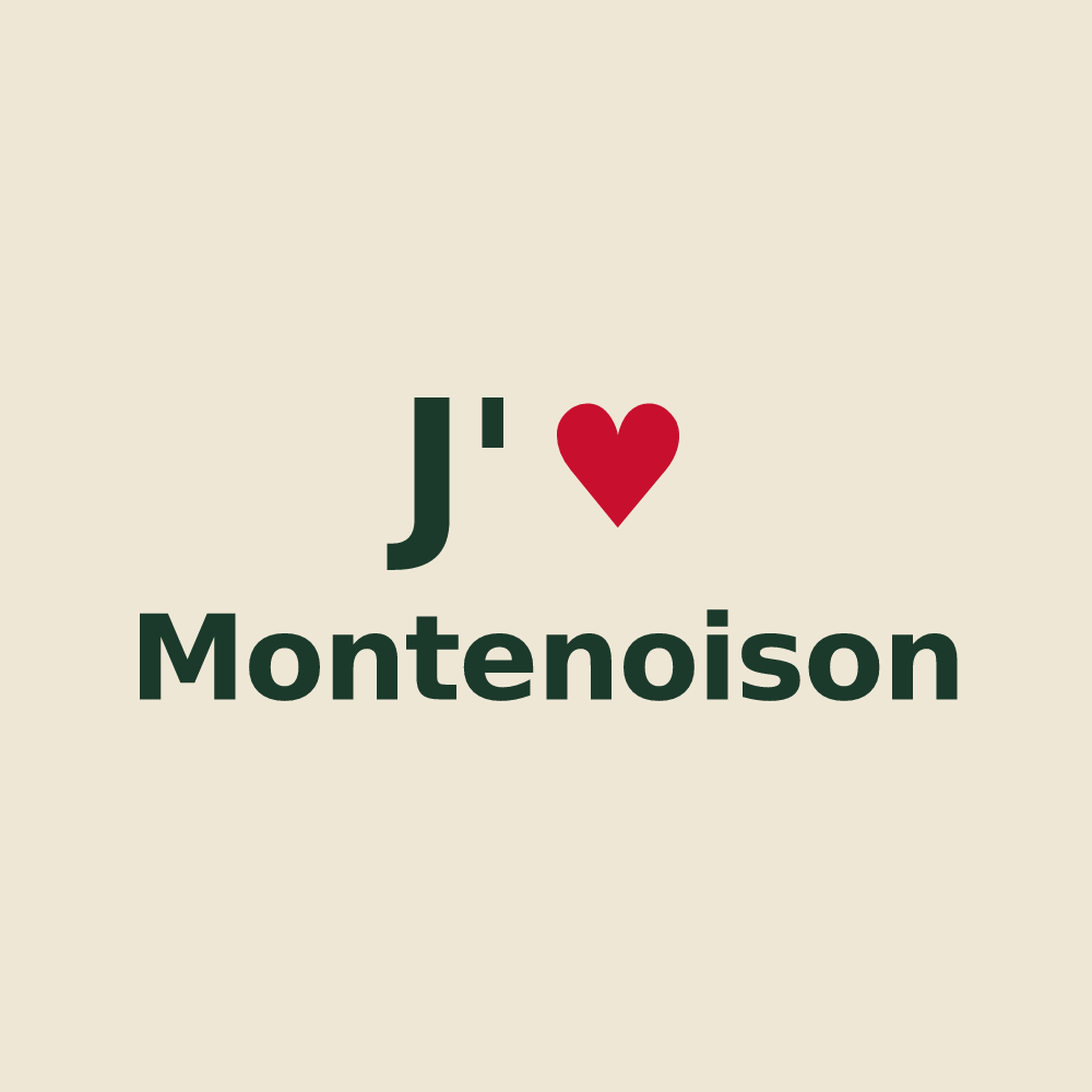 Tote bag personnalisé Montenoison — design J'aime Montenoison