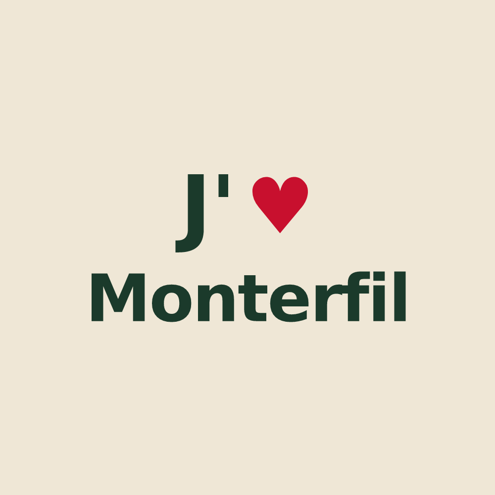 Tote bag personnalisé Monterfil — design J'aime Monterfil