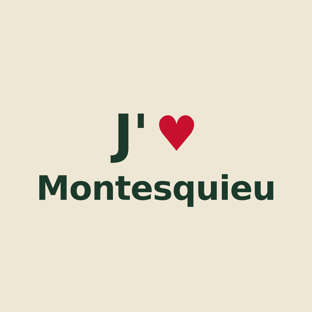 Tote bag personnalisé Montesquieu — design J'aime Montesquieu