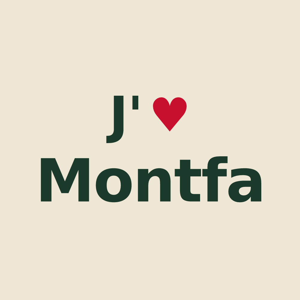 Tote bag personnalisé Montfa — design J'aime Montfa