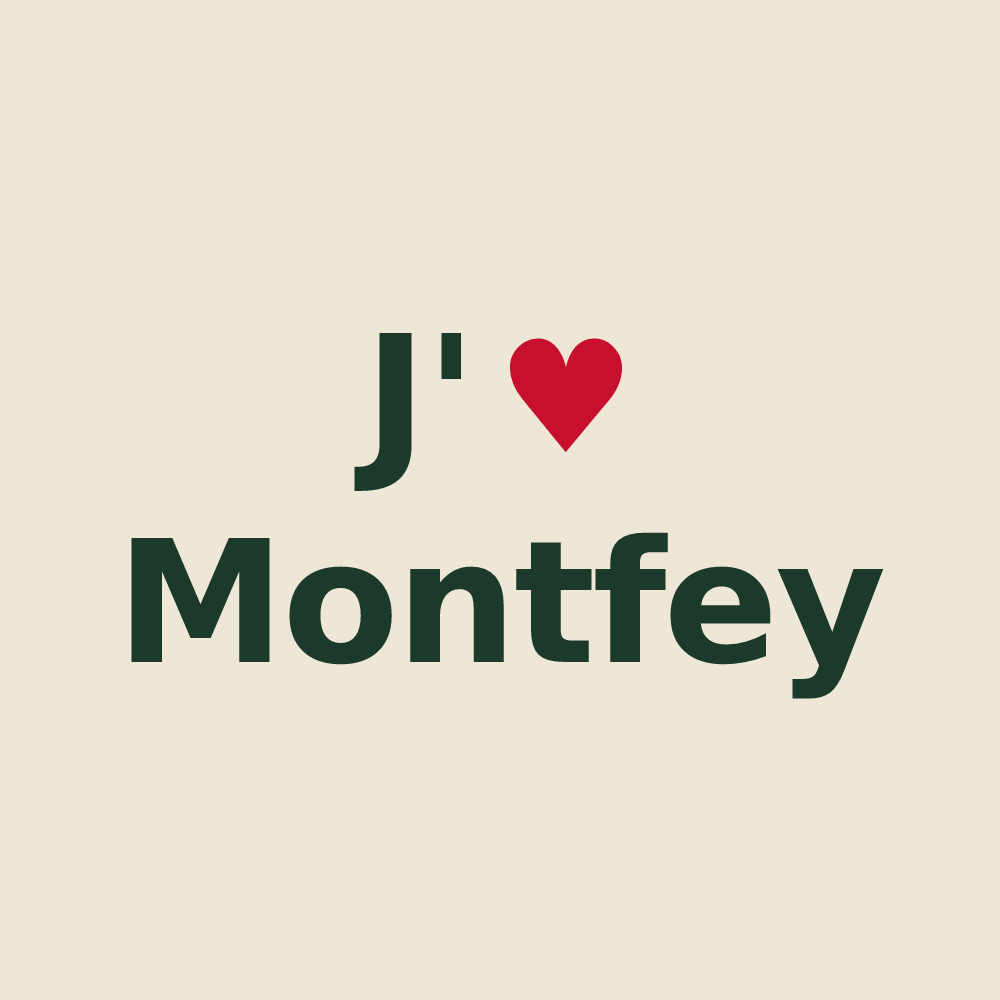 Tote bag personnalisé Montfey — design J'aime Montfey
