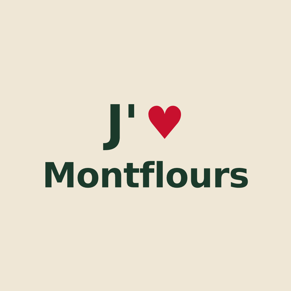 Tote bag personnalisé Montflours — design J'aime Montflours