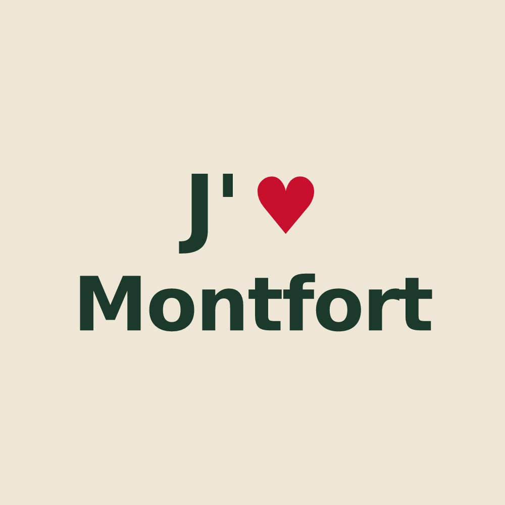 Tote bag personnalisé Montfort — design J'aime Montfort