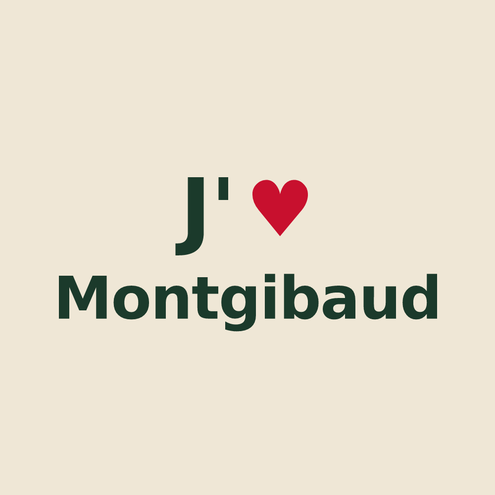 Tote bag personnalisé Montgibaud — design J'aime Montgibaud