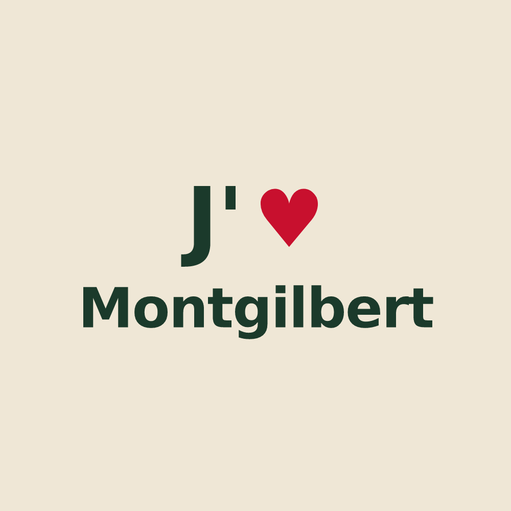 Tote bag personnalisé Montgilbert — design J'aime Montgilbert