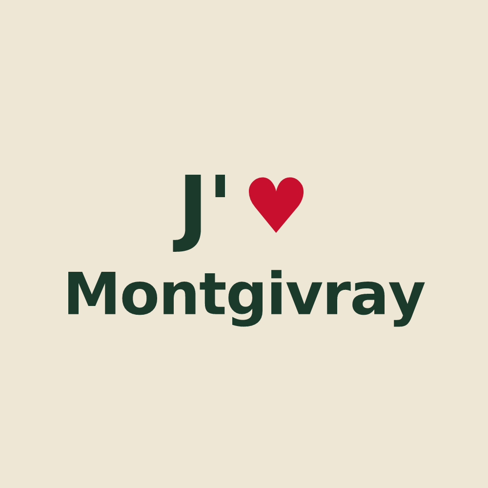 Tote bag personnalisé Montgivray — design J'aime Montgivray