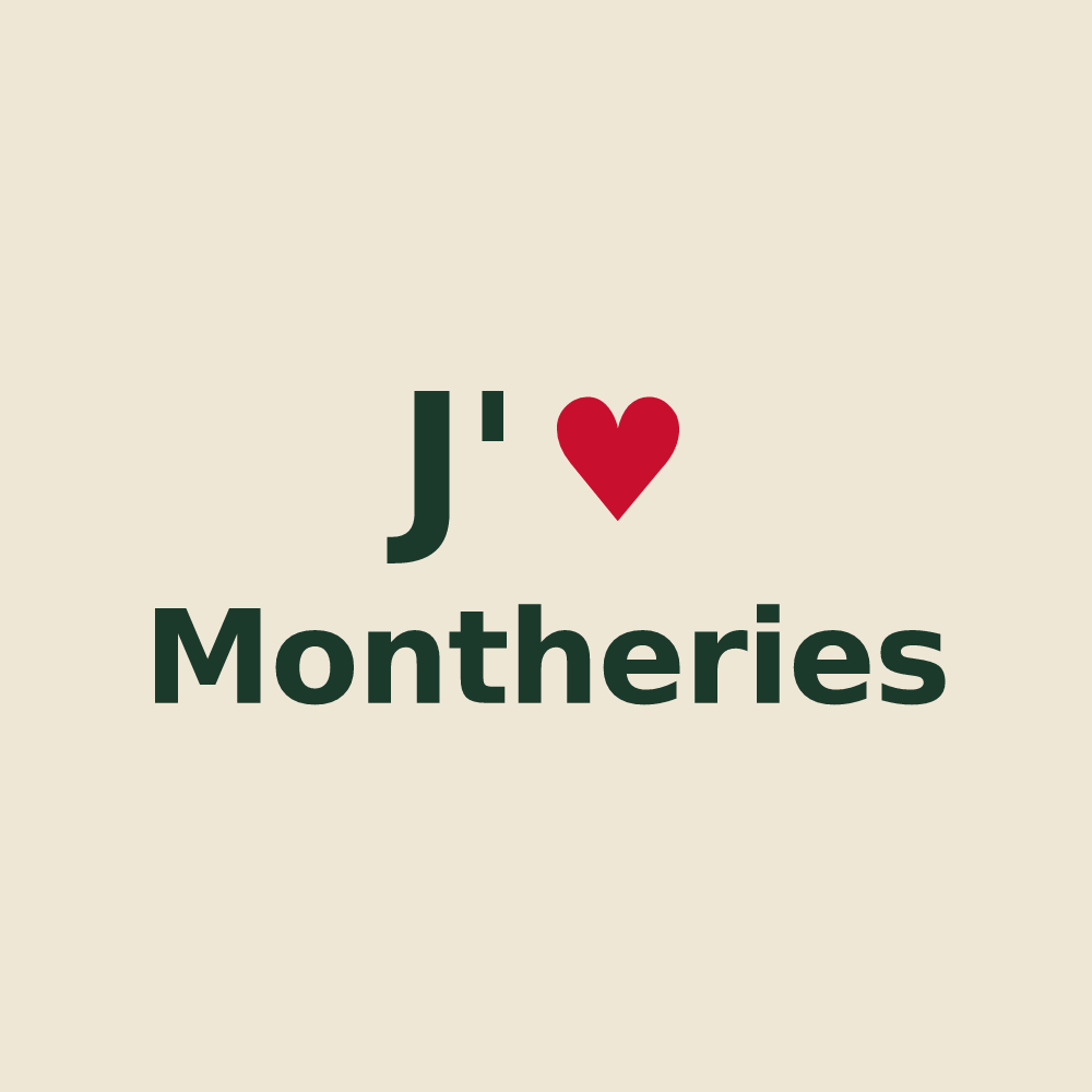 Tote bag personnalisé Montheries — design J'aime Montheries