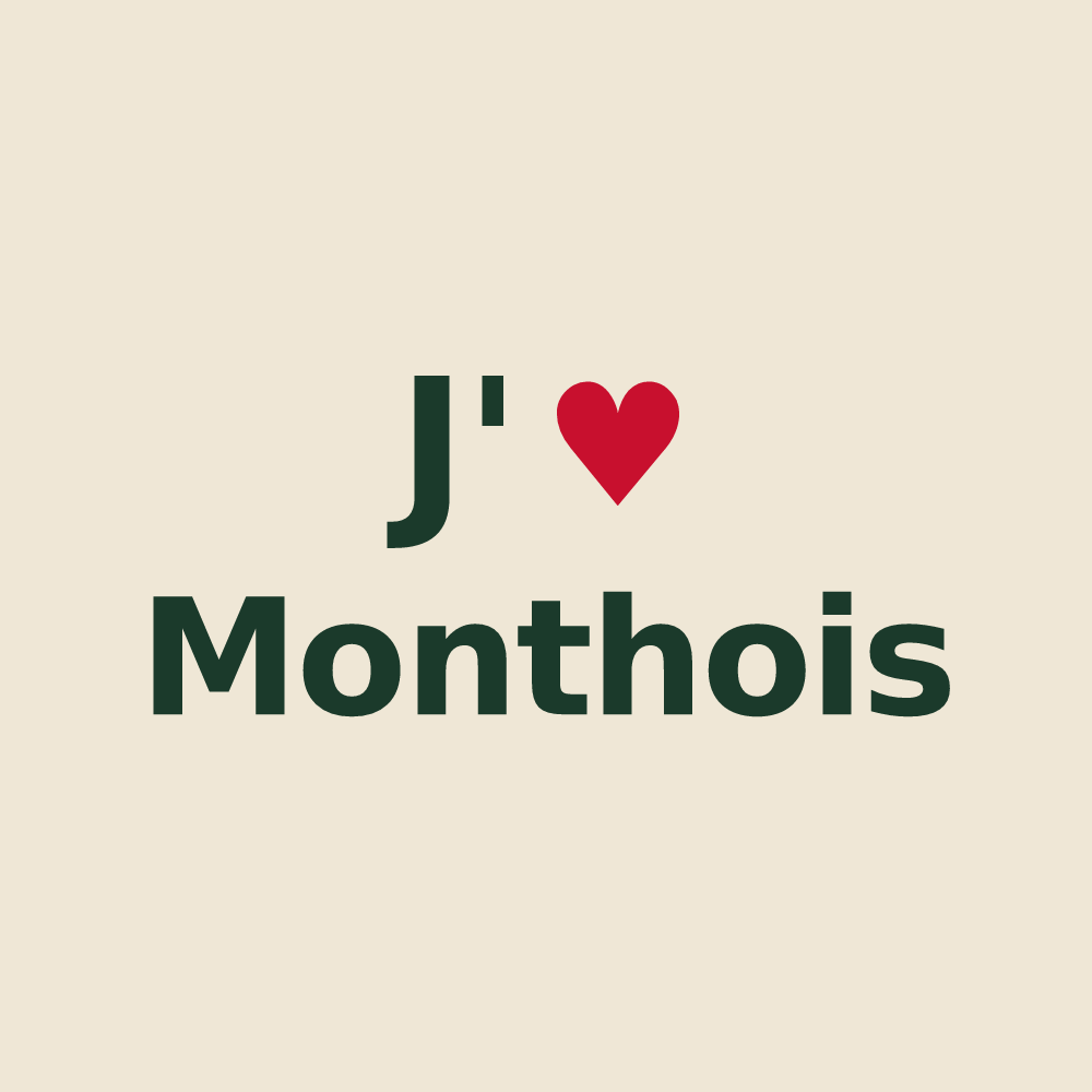 Tote bag personnalisé Monthois — design J'aime Monthois