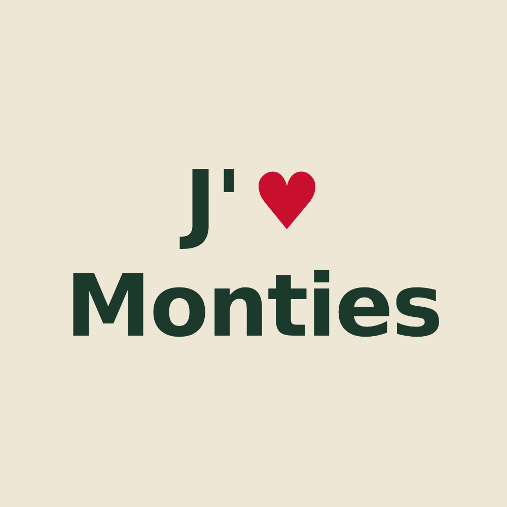 Tote bag personnalisé Monties — design « J'aime Monties » imprimé sur le tote bag