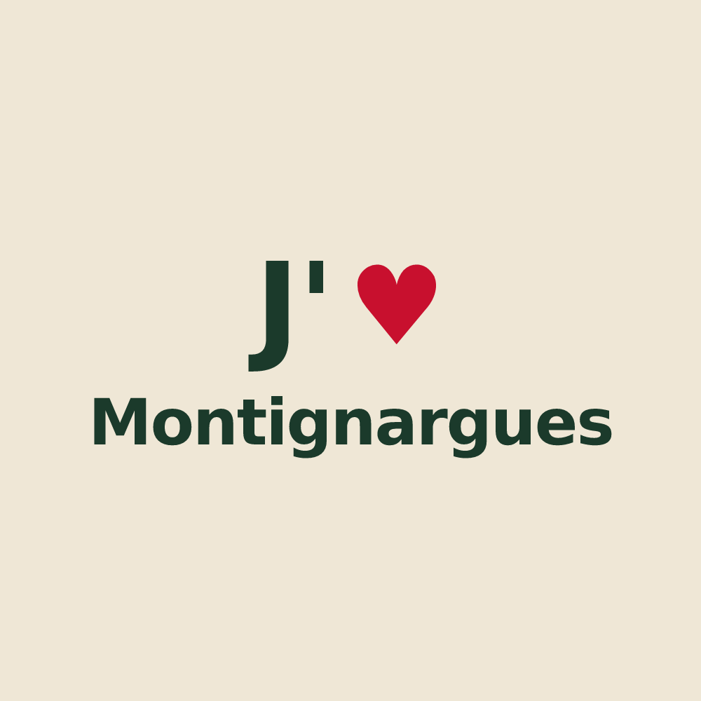 Tote bag personnalisé Montignargues — design J'aime Montignargues