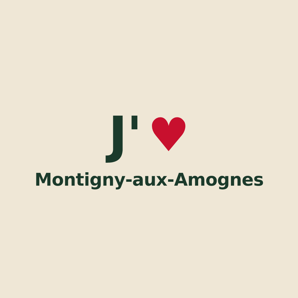 Tote bag personnalisé Montigny-aux-Amognes — design J'aime Montigny-aux-Amognes