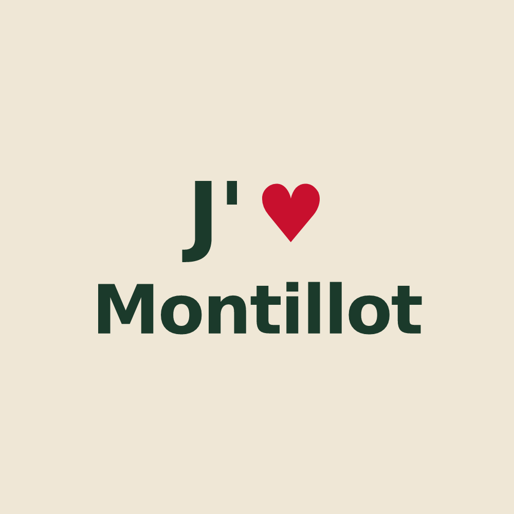 Tote bag personnalisé Montillot — design J'aime Montillot