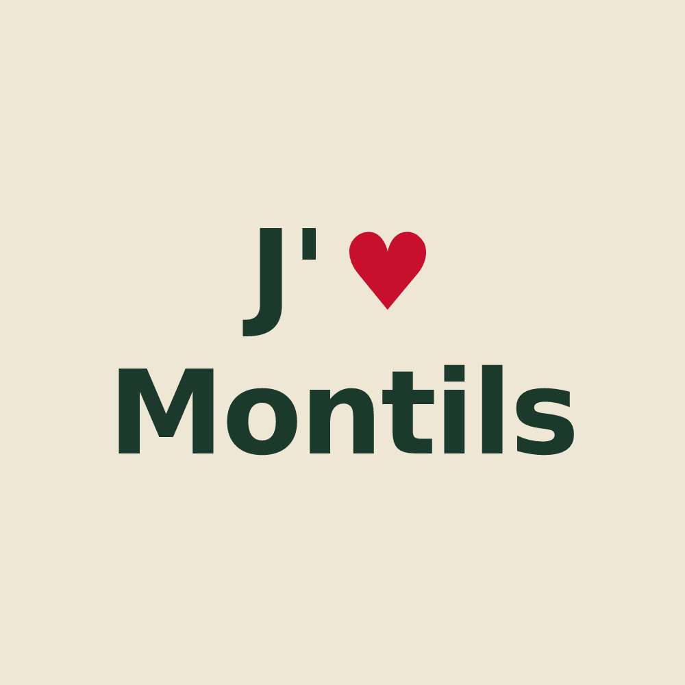 Tote bag personnalisé Montils — design J'aime Montils