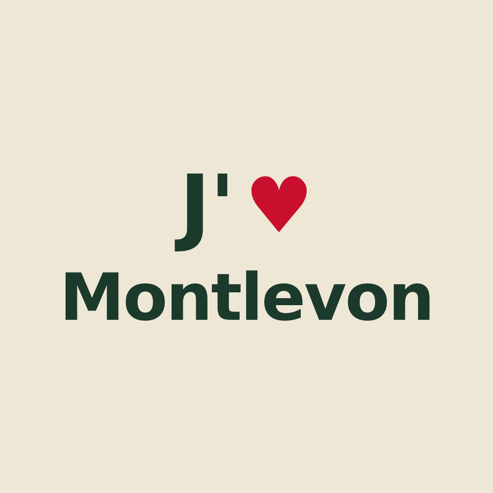 Tote bag personnalisé Montlevon — design « J'aime Montlevon » imprimé sur le tote bag